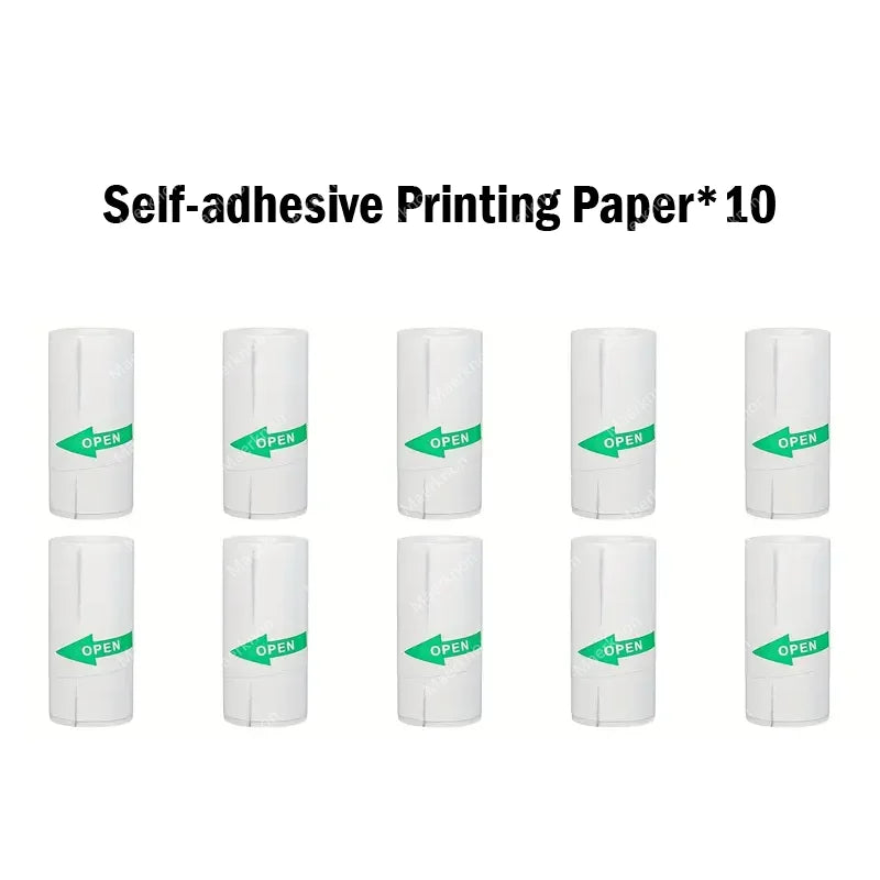 10 Roll Mini Printer Paper Self-Adhesive Paper White Thermal Paper Printer Label Sticker for Wireless Photo Lnkless Printer 57Mm