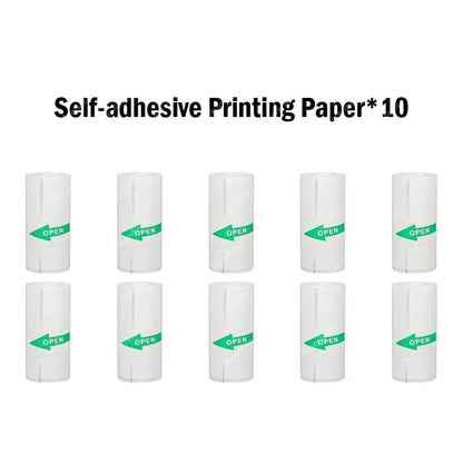 10 Roll Mini Printer Paper Self-Adhesive Paper White Thermal Paper Printer Label Sticker for Wireless Photo Lnkless Printer 57Mm