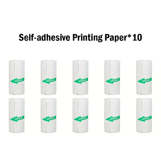 10 Roll Mini Printer Paper Self-Adhesive Paper White Thermal Paper Printer Label Sticker for Wireless Photo Lnkless Printer 57Mm