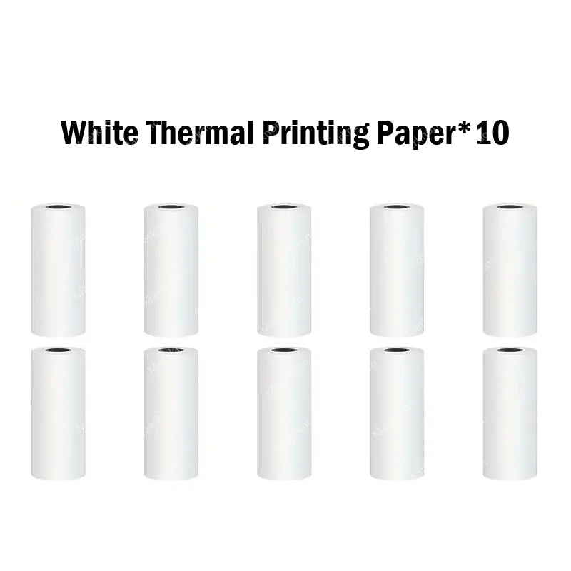 10 Roll Mini Printer Paper Self-Adhesive Paper White Thermal Paper Printer Label Sticker for Wireless Photo Lnkless Printer 57Mm