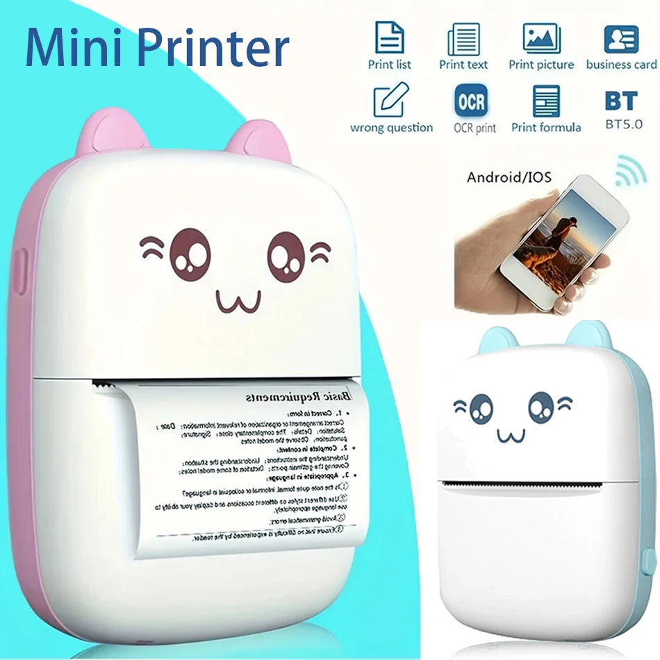 "Portable Wireless Mini Bluetooth Printer for Label, Photo, and Memo Printing"