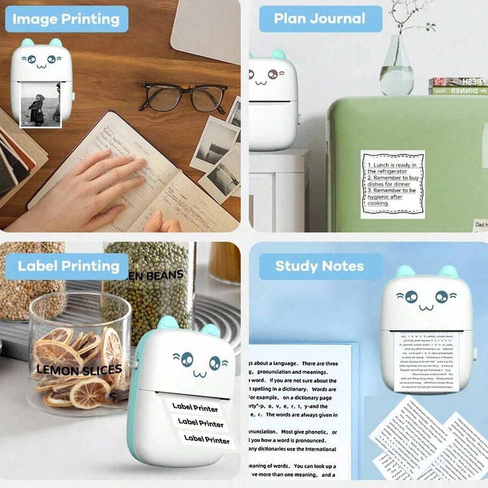 "Portable Wireless Mini Bluetooth Printer for Label, Photo, and Memo Printing"